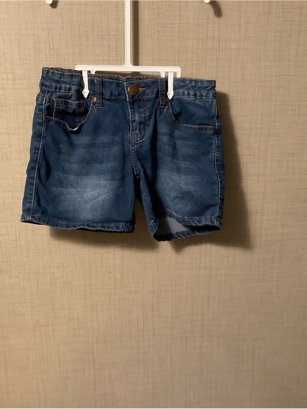 VIP Light Blue Denim Shorts with Gold Stitching